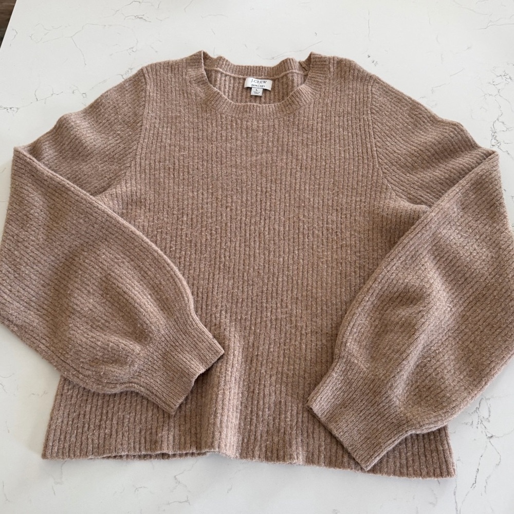 J.Crew Extra Soft Cozy Tan Sweater- Large - Picture 1 of 6